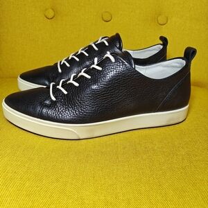 ECCO  Womens Gillian Leather Lace-up Black Casual Sneaker Womens Shoe Size 9